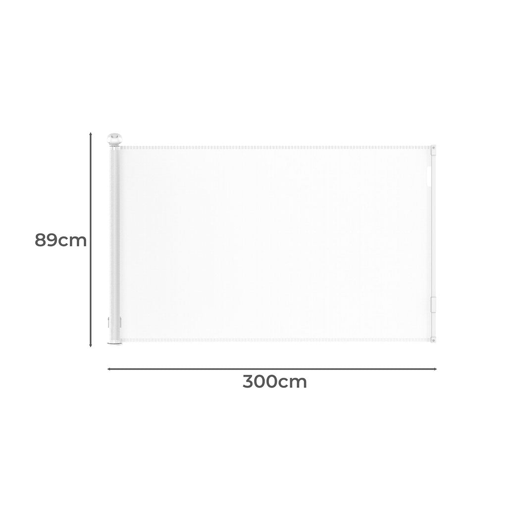 BoPeep Retractable Baby Safety Gates 300cm White 300 cm-1954802789565730818