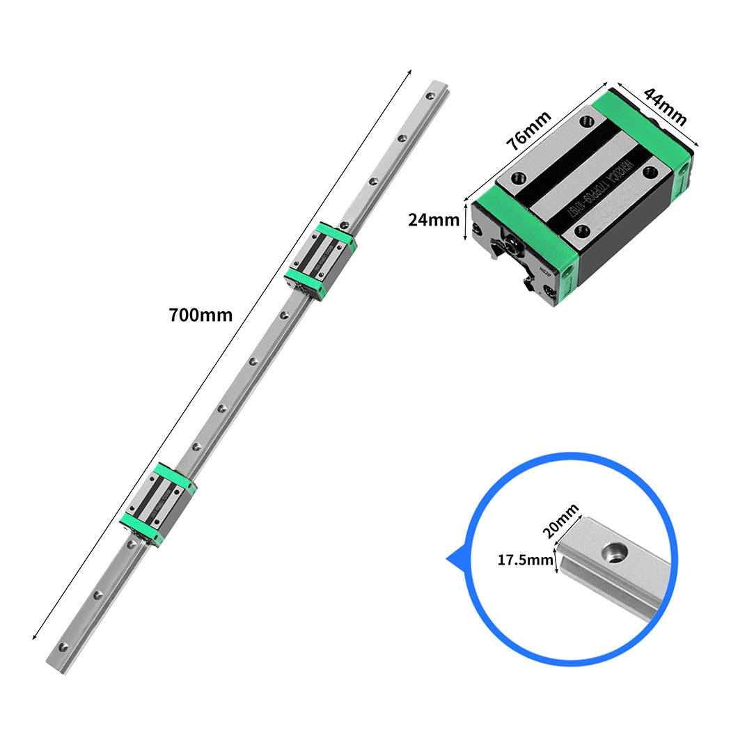 Linear Guide Rail 2PCS 700mm + 4PCS-1910113118596501506