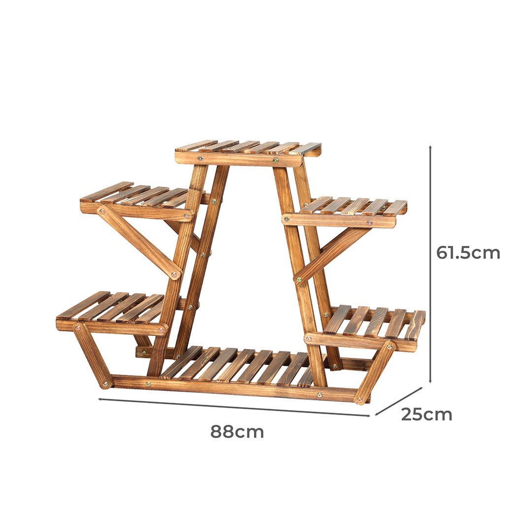 Levede 4-Tier Plant Stand Wood Wooden-1910112311566274562
