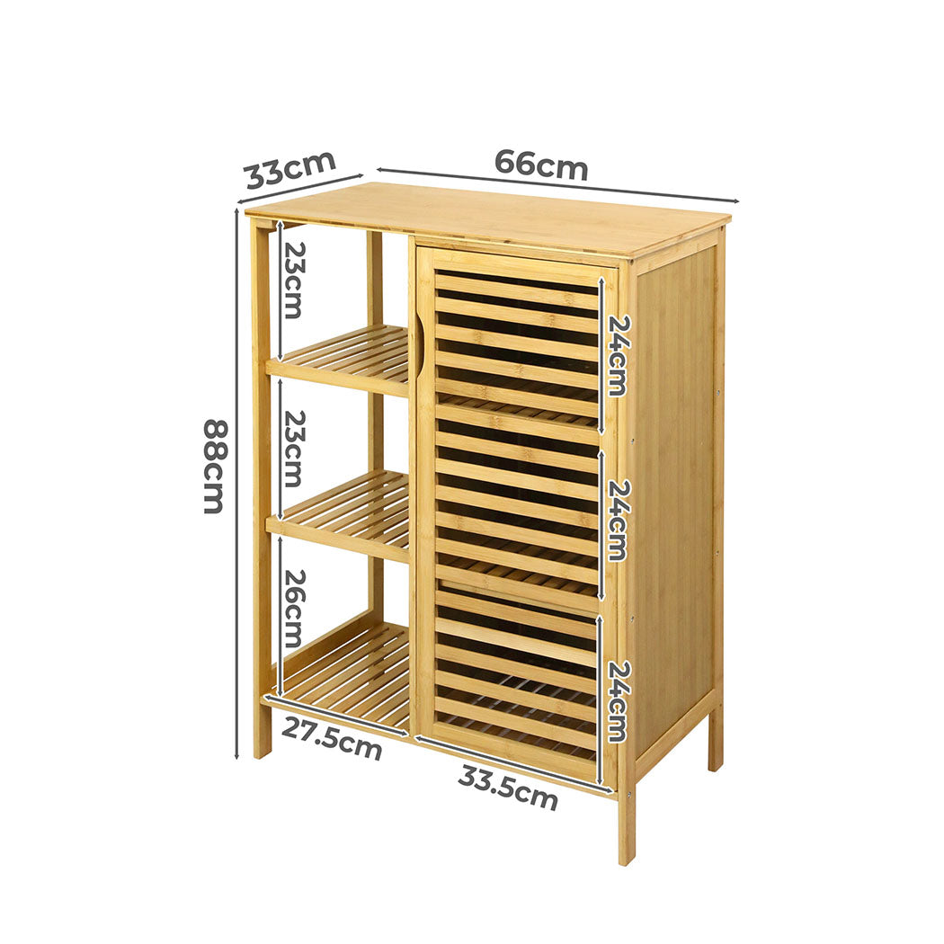 Levede Bathroom Bamboo Storage Cabinet Natural-1954802383976534018