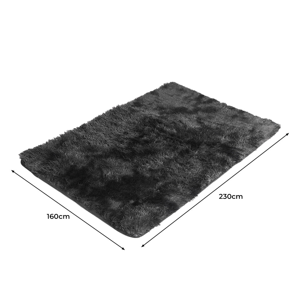 Marlow Floor Rug Shaggy Rugs Soft Large Black 160x230cm-1910113056181063682