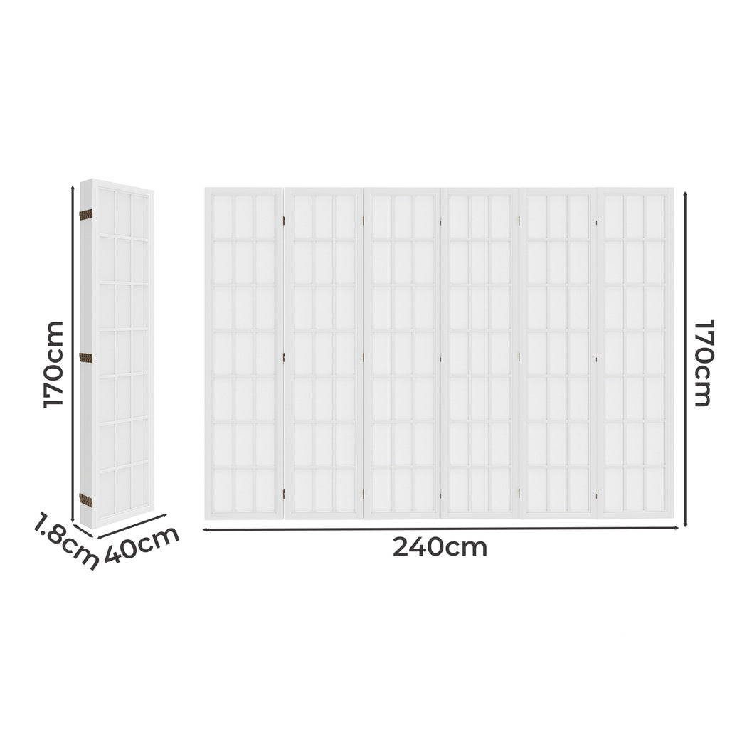 Levede 6 Panel Room Divider 170cm Freestanding Screen-1973193605967384578