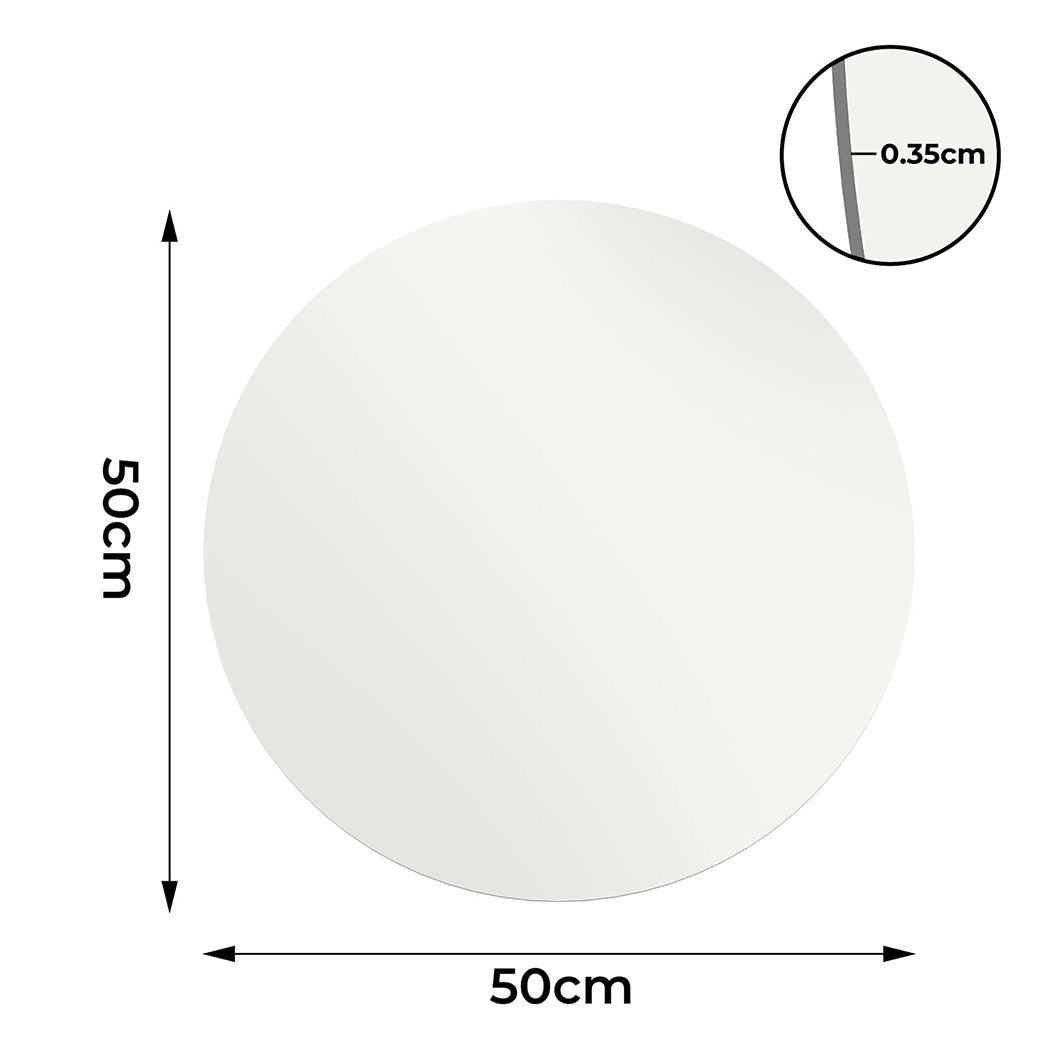 Yezi 50cm Round Wall Mirror Frameless Tempered Glass-1973193573570580482