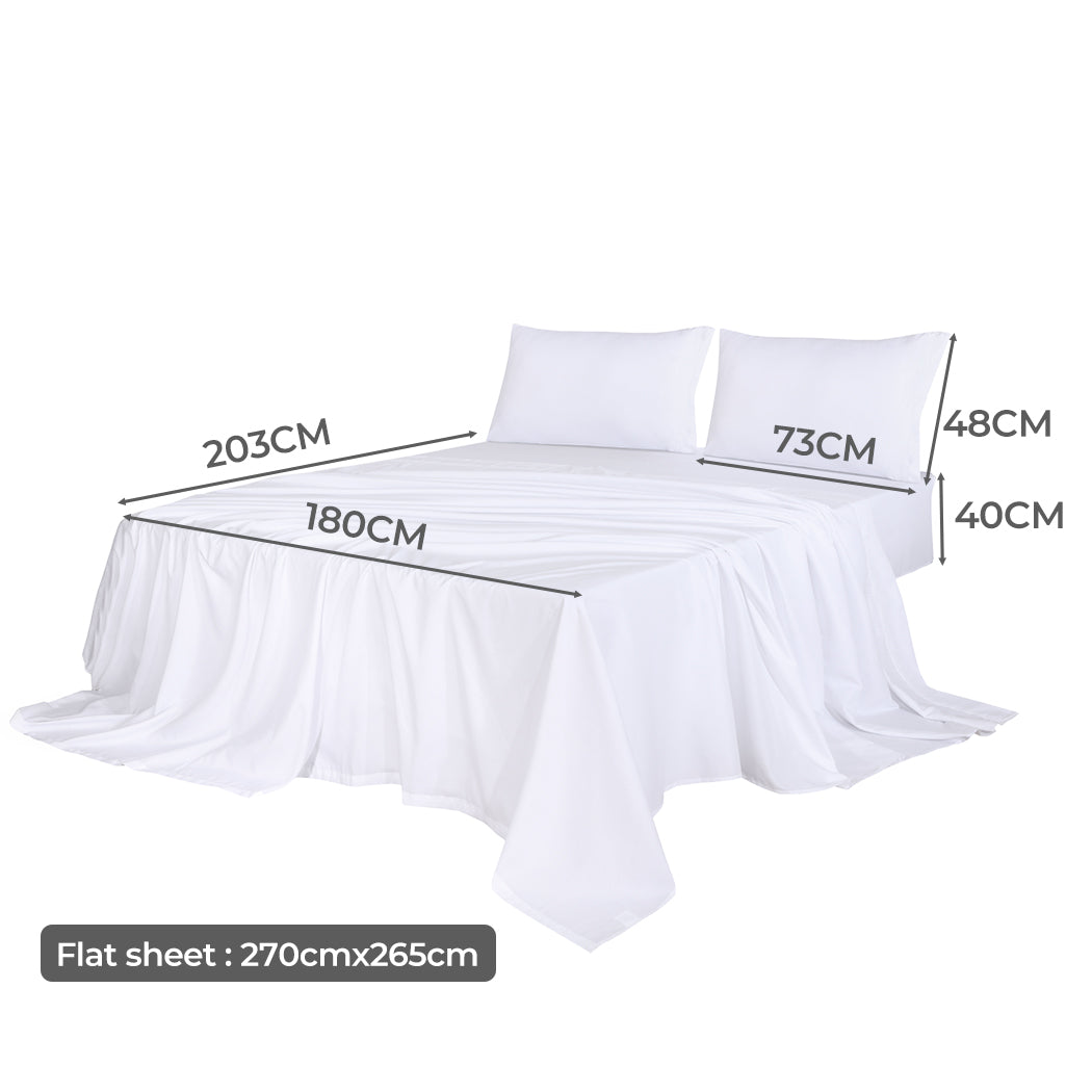 Dreamz 4pcs King Size 100% Bamboo Bed Sheet Set in White Colour-1954802920130220034
