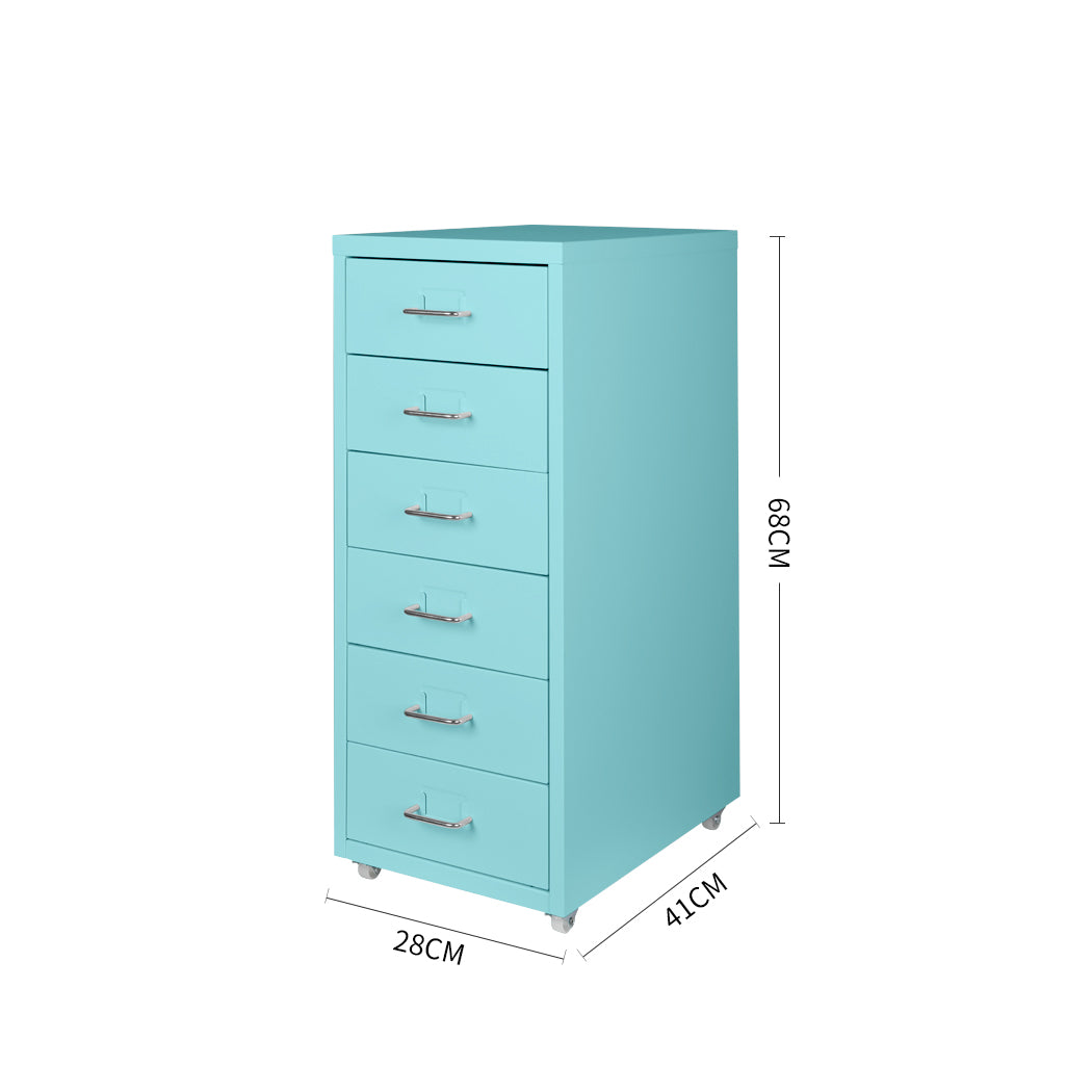 Levede 6 Drawer Office Cabinet Drawers Turquoise-1954802725610983426