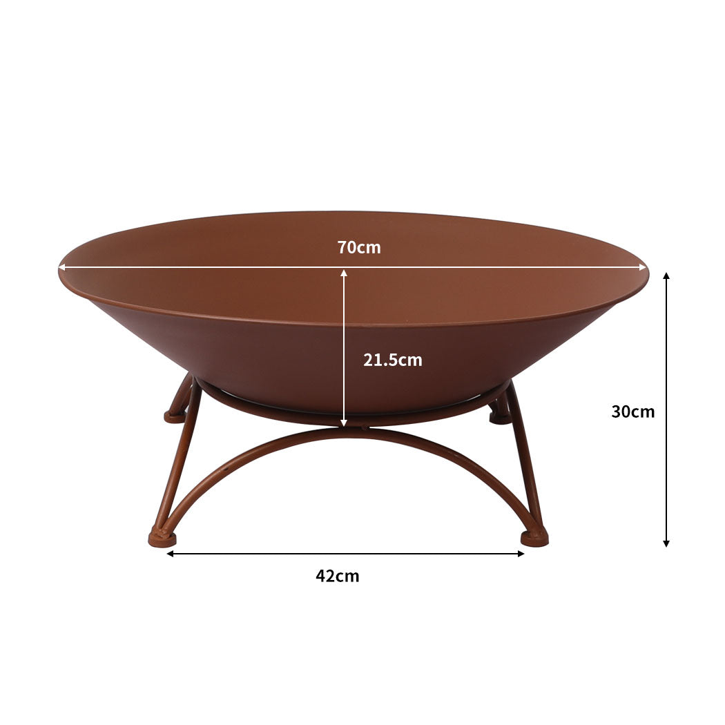 2 IN 1 Fire Pit Outdoor Pits Bowl Steel Rust-1910112944172175362