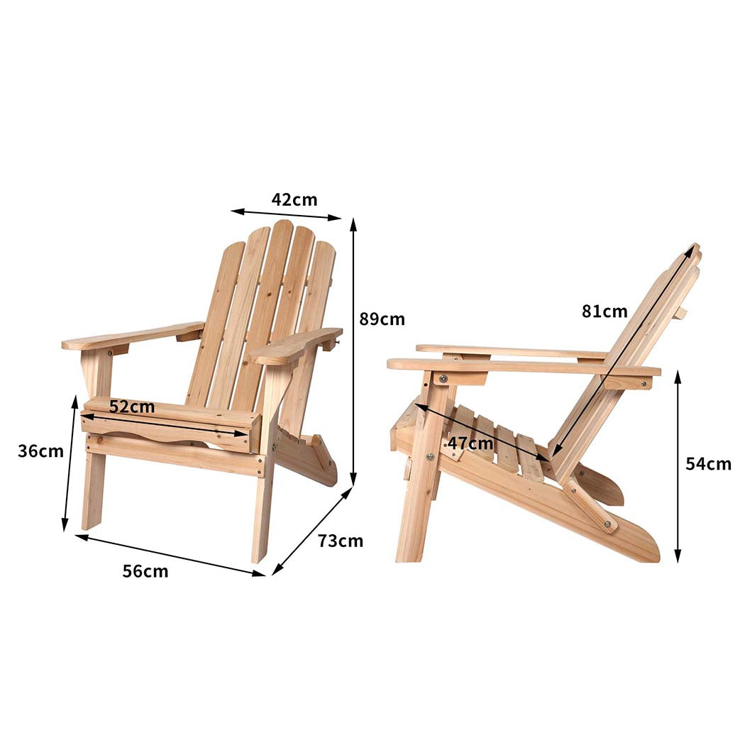 Levede Adirondack Chair Outdoor Furniture Natural-1919892869938810882