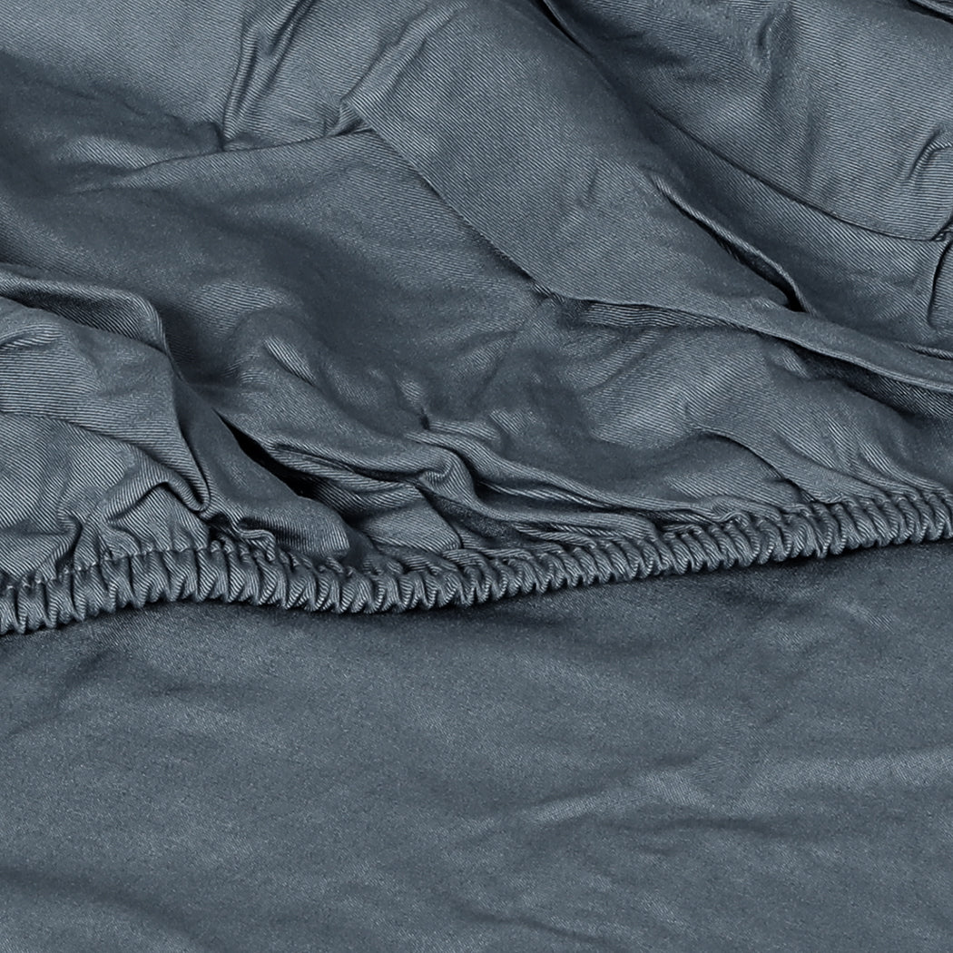 Dreamz 4pcs Double Size 100% Bamboo Bed Sheet Set in Charcoal Colour-1954802918817402883