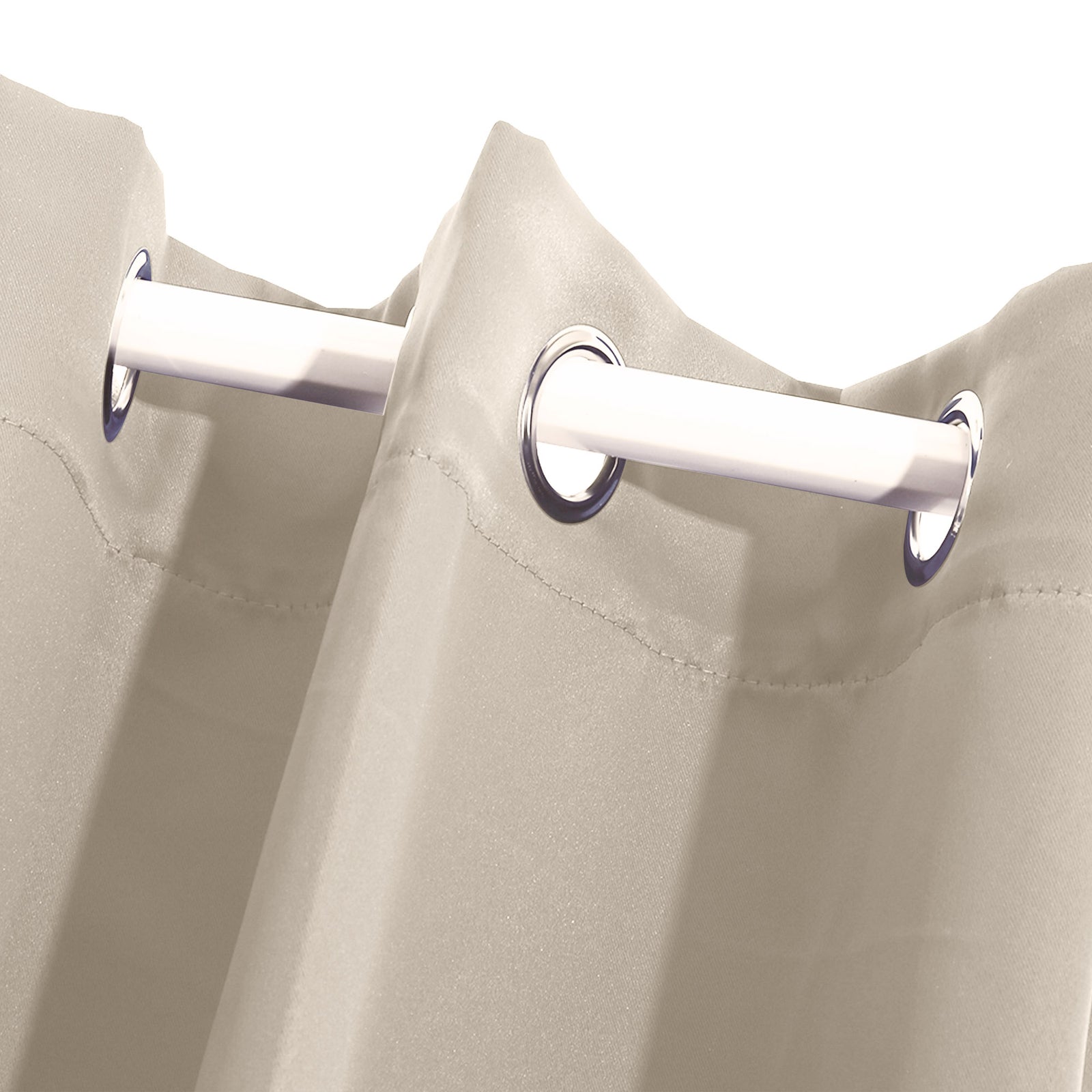 2x Blockout Curtains Panels 3 Layers Beige-1910113267850809347