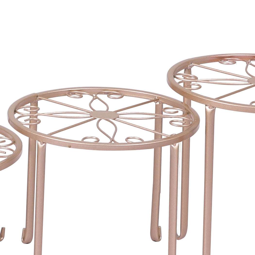 4 x Levede Metal Plant Stand Outdoor Rose Gold-1910112294122164227
