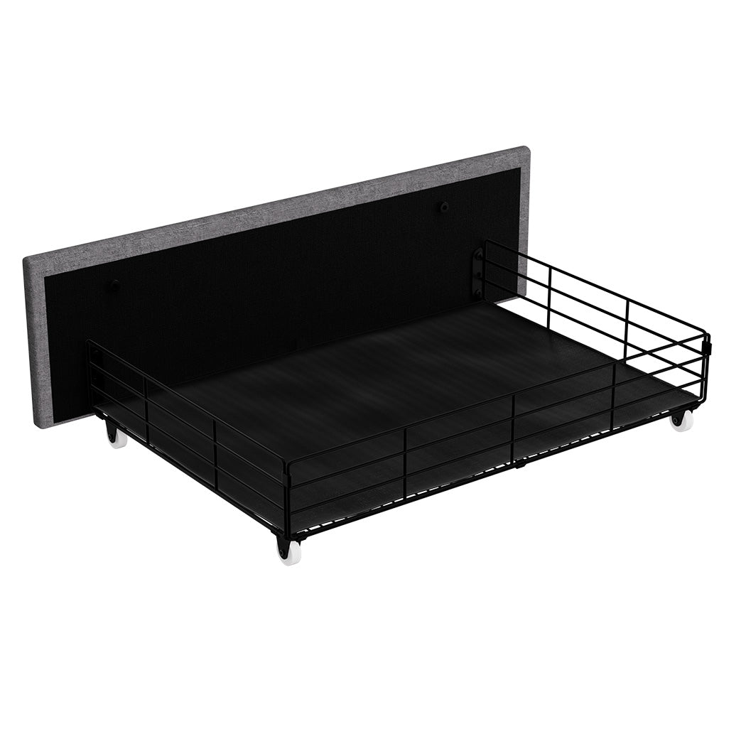 Levede King Bed Frame Fabric Storage Drawer LED USB-1973194180704473091