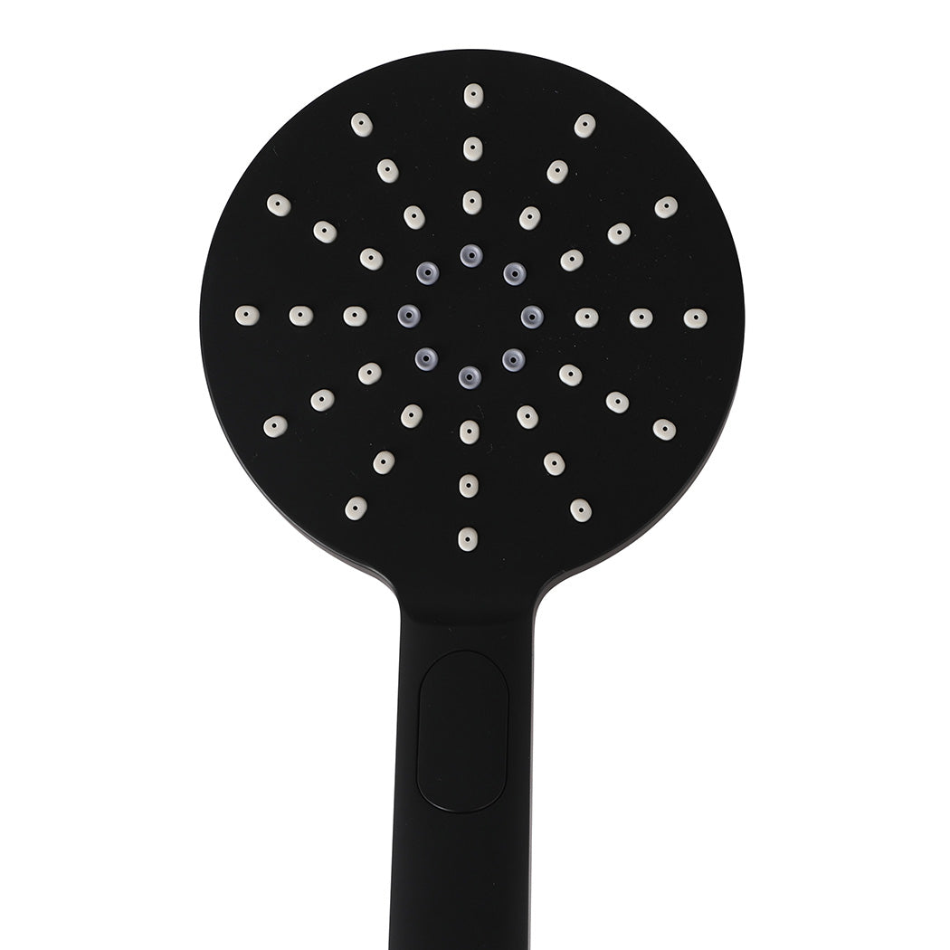 Shower Head High Pressure Set Rain Round Black-1954802952967426051