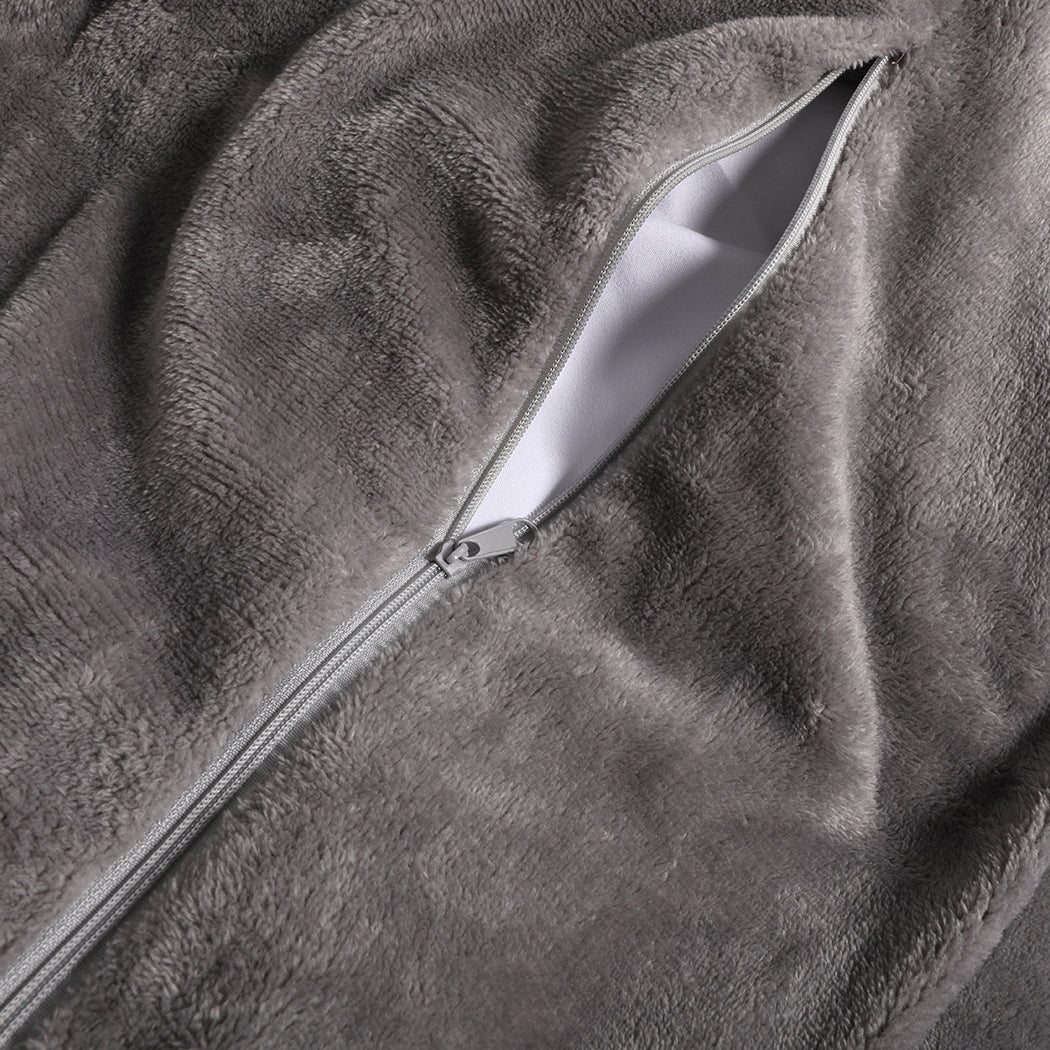 Quilt Cover Bedding Flannel Super King Silver-1910113193942978563