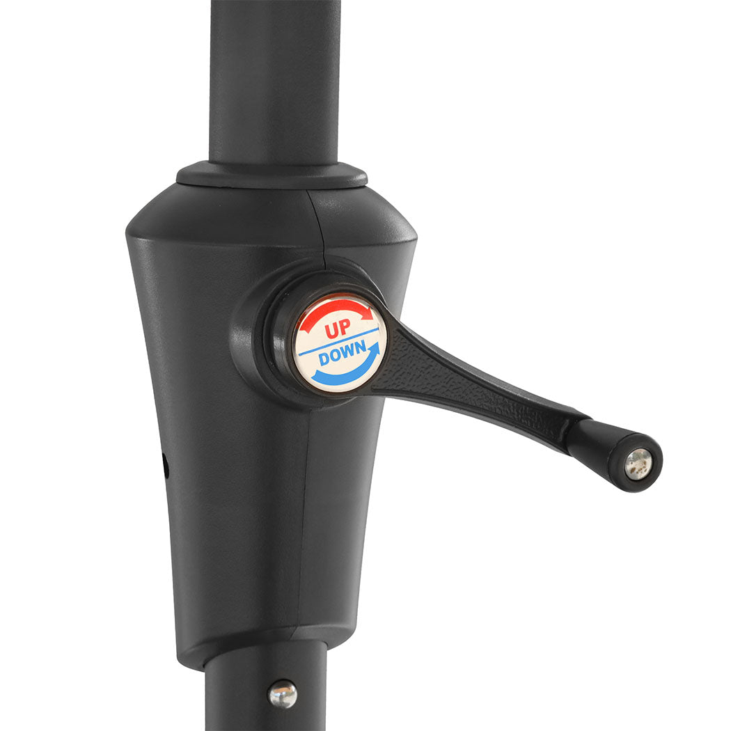 Centra 4.5M Double-sided Patio Umbrella Outdoor Umbrella Base Stand Grey-1954802422140506115