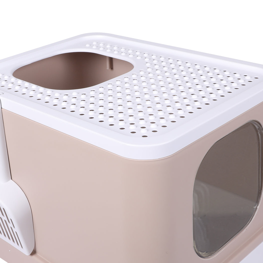 PaWz Cat Litter Box Fully Enclosed Kitty Coffee-1954802512208990211