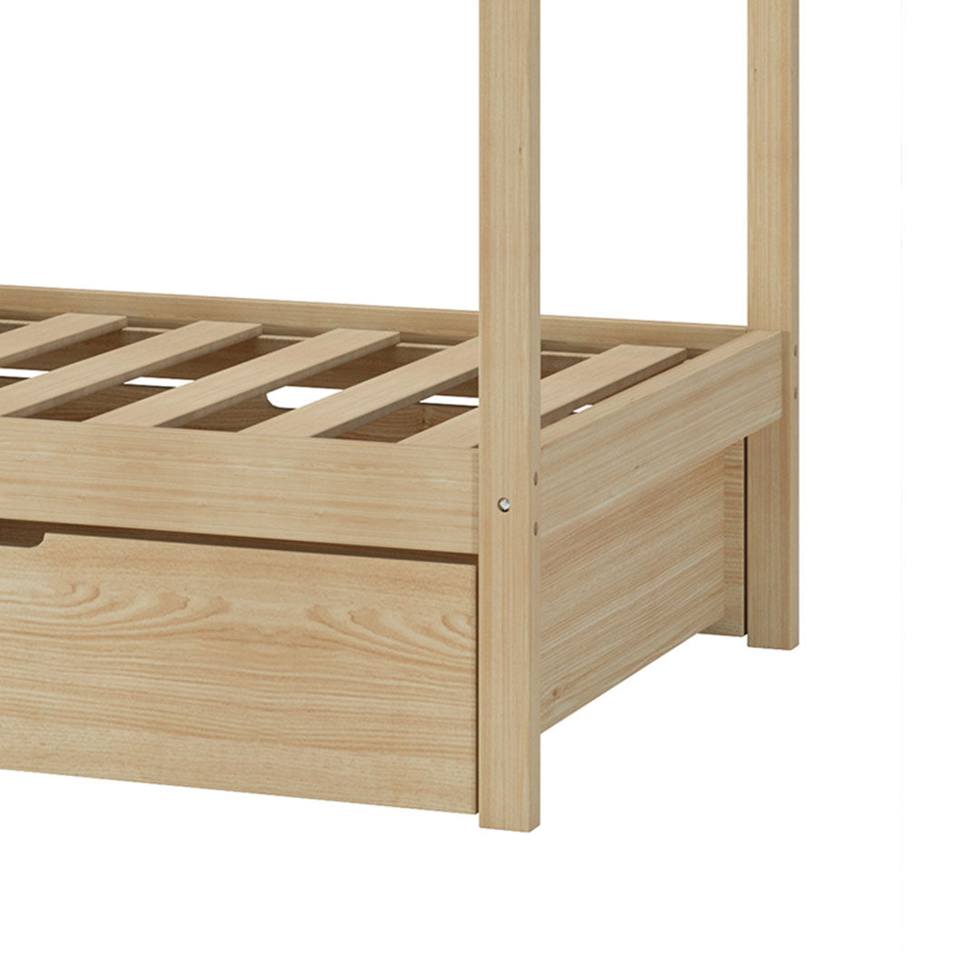 Levede Bed Frame Wooden Single Timber Natural-1919892911835713539