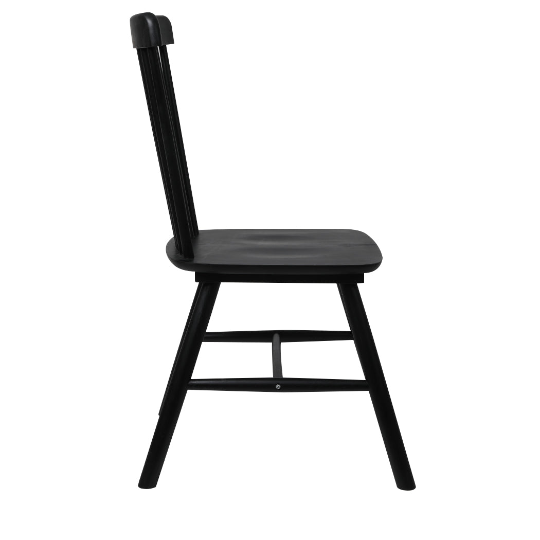 Levede 2x Dining Chairs Kitchen Winsor Black-1954802978070335491