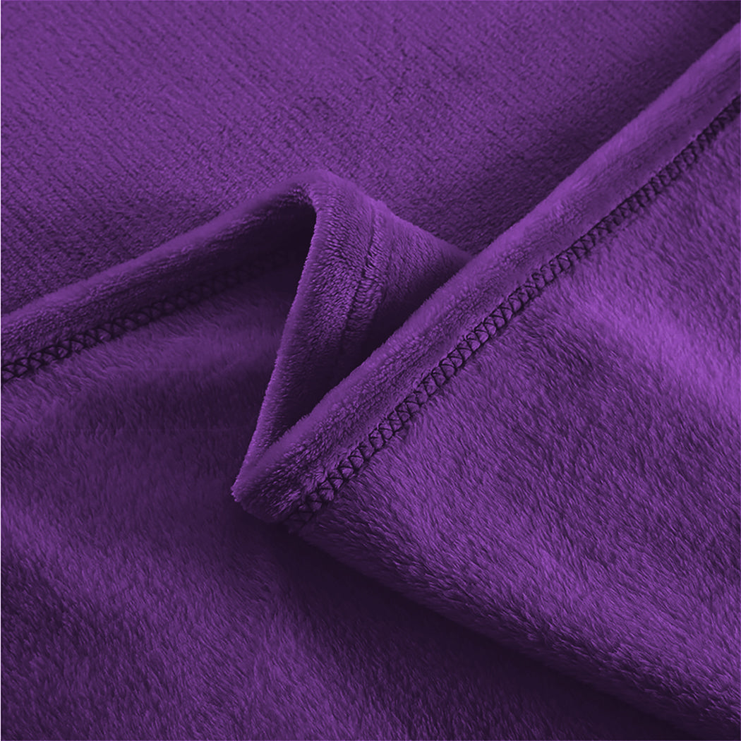 DreamZ 320GSM 220x160cm Ultra Soft Mink Aubergine Single-1954802938111201283