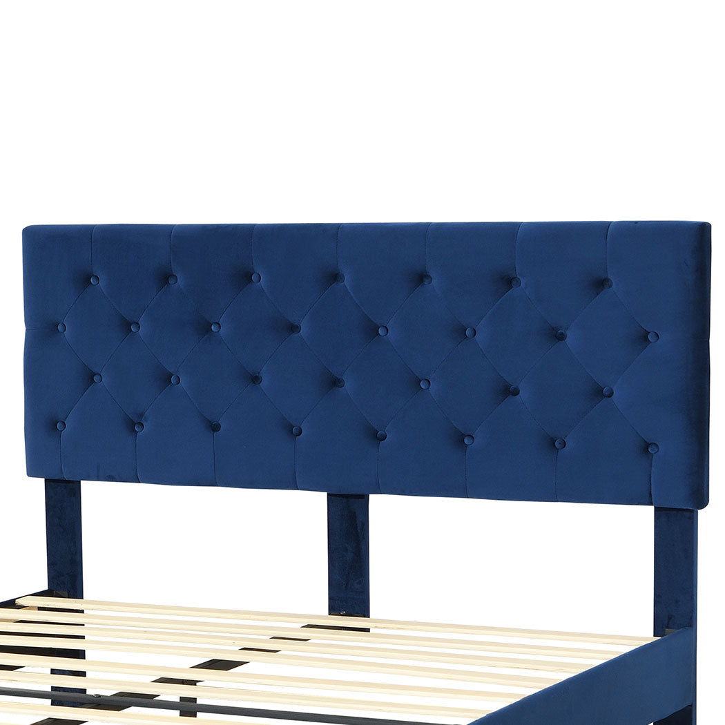 Levede Bed Frame Double Size Mattress Blue-1954802929831645187