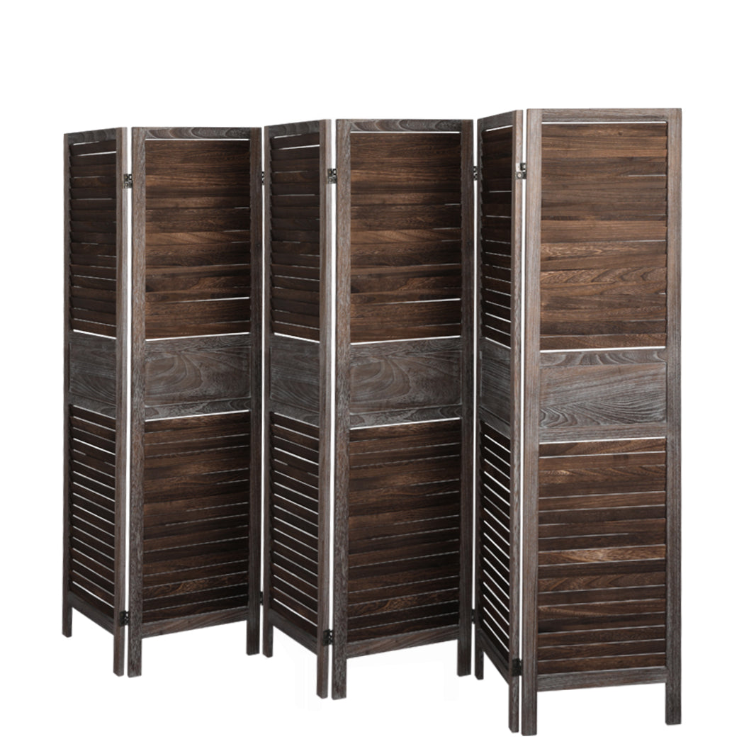 Levede Room Divider 6 Panel Folding Brown-1954802329907761155