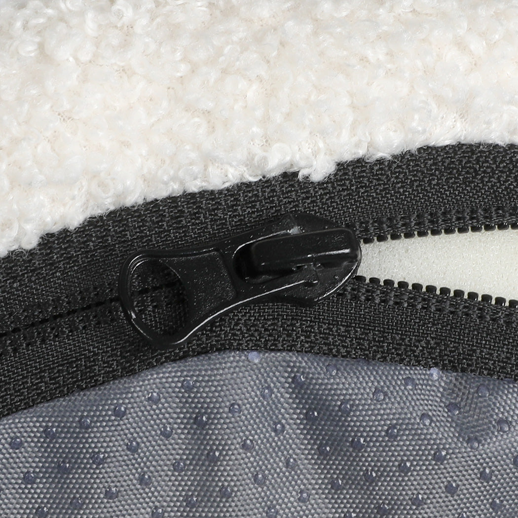 Pawz M Size Orthopedic Dog Bed with Sherpa Plush Removable Cover in White-1954802482236493827