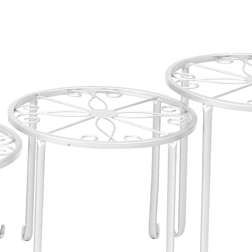 4 x Levede Metal Plant Stand Outdoor White-1910112294310907907