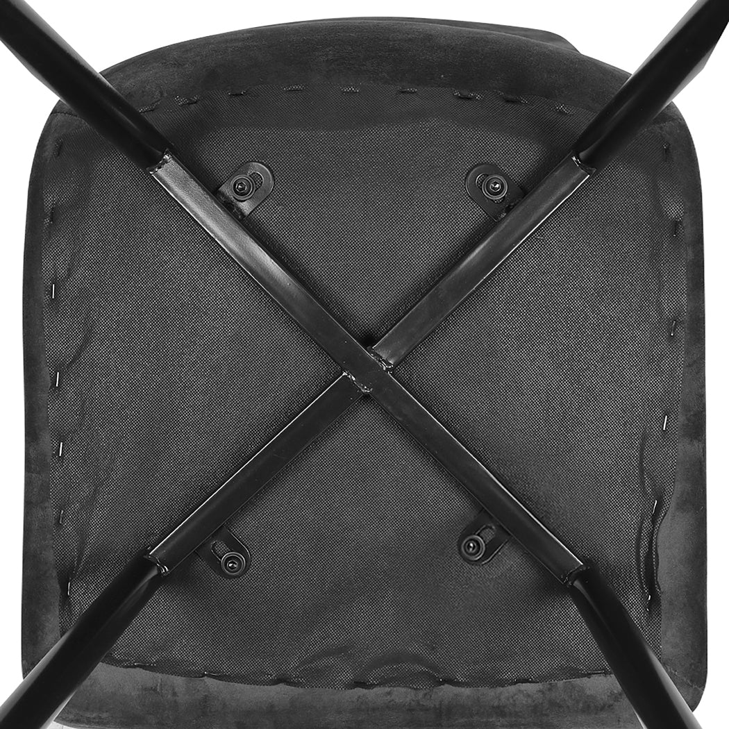 Levede 8x Dining Chairs Kitchen Velvet Grey-1973193557816774659