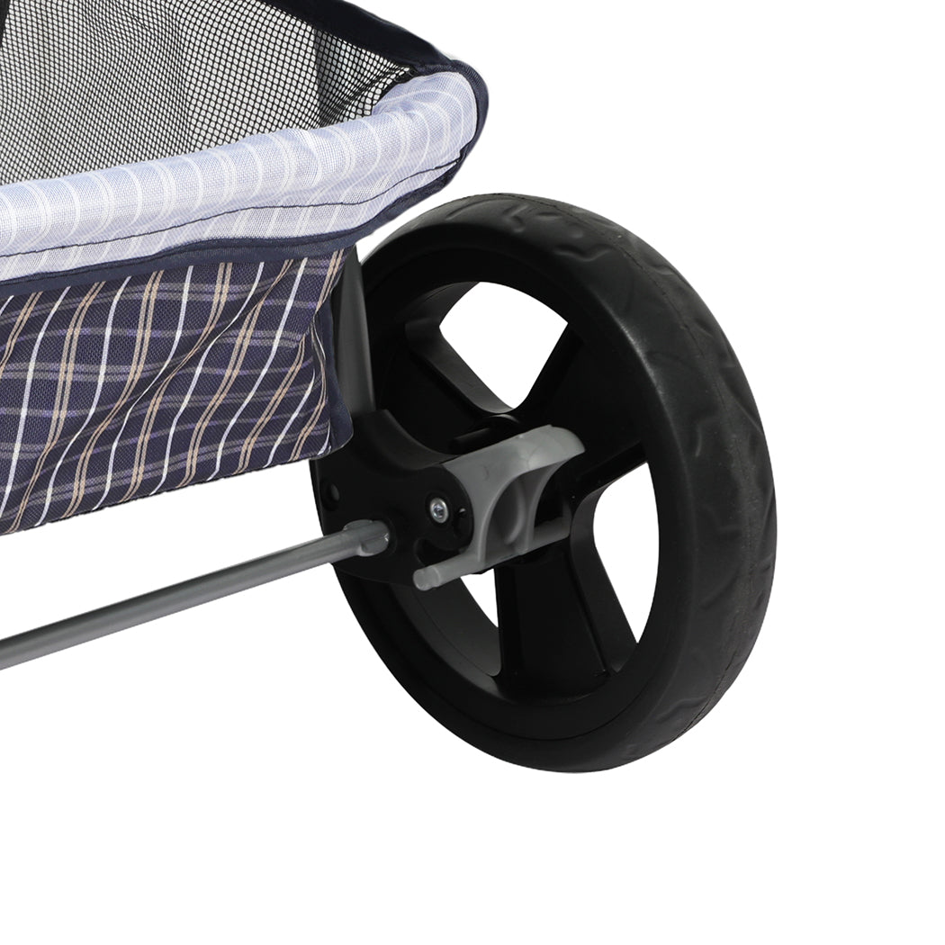 PaWz Large Pet Stroller Dog Cat Carrier Plaid-1954802605855215619