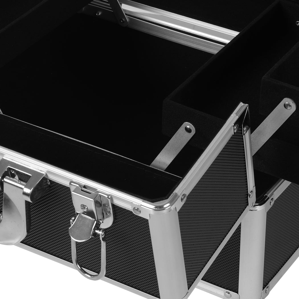 Professional Cosmetic Case Makeup Trolley Black-1919892938566012931