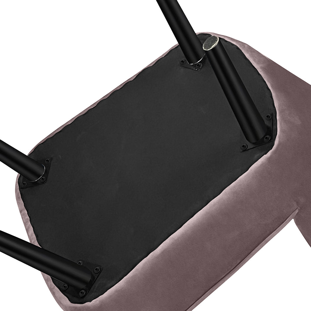 Levede Accent Chair Foot Stool Set Ottoman Pink-1919892908358635523