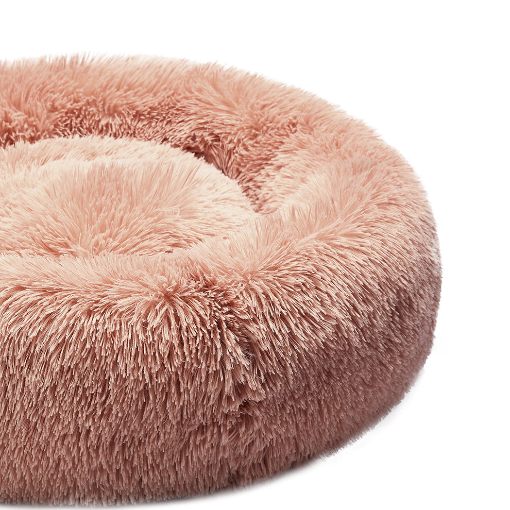 PaWz Pet Bed Cat Dog Donut Nest Calming M Pink Medium-1954802760847331331