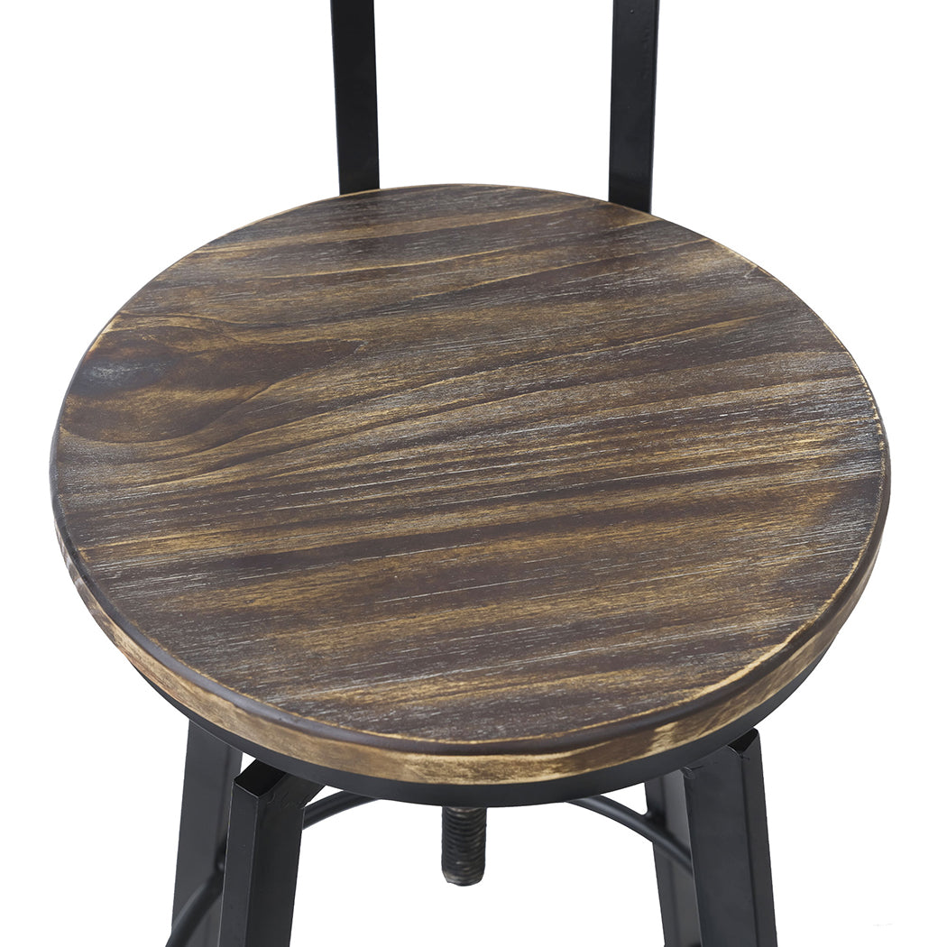 Levede 2x Bar Stool Industrial Adjustable-1973193551646953475