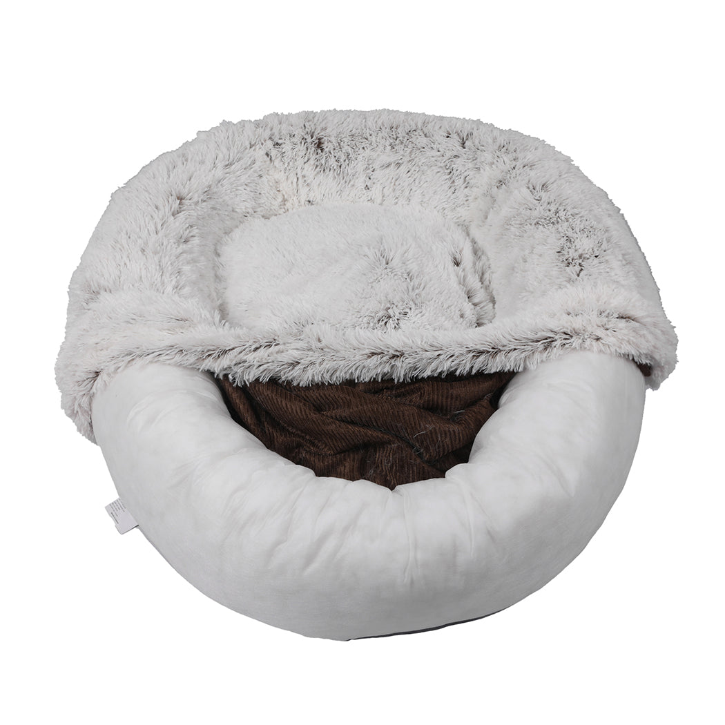 PaWz Pet Bed Cat Dog Donut Nest Calming M Coffee Medium-1910112958197927939
