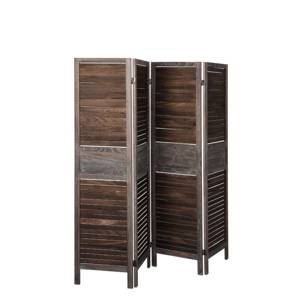 Levede 4 Panel Partition Room Divider Brown-1910112321179619331