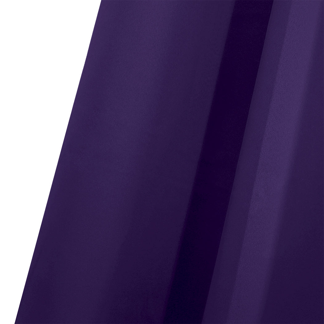 2x Blockout Curtains Panels 3 Layers Purple-1910113268492537859