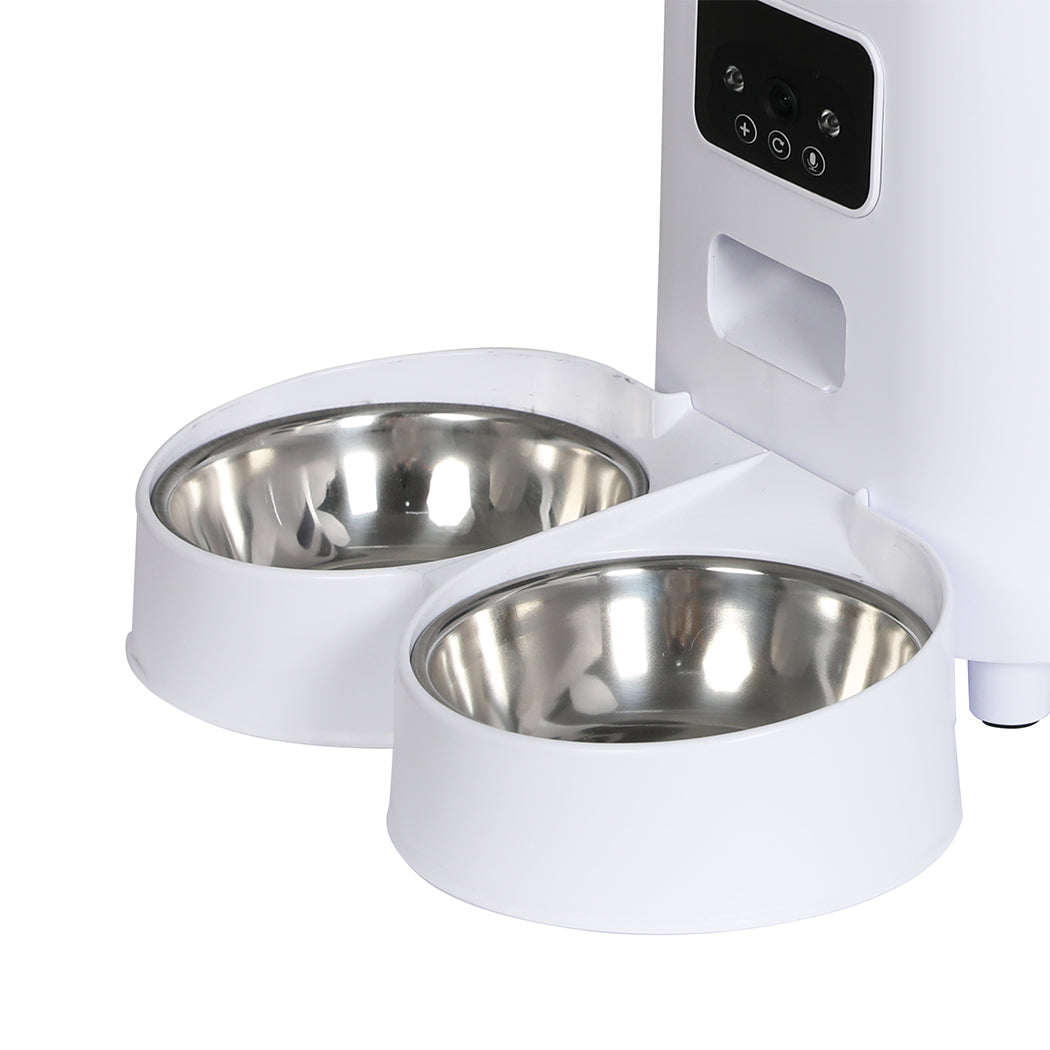 PaWz 5L Auto Pet Feeder Automatic Camera Wi-Fi White-1954802575454900228