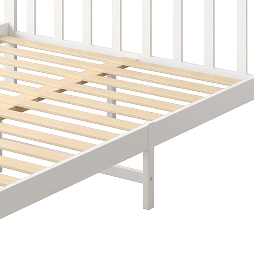 Levede Wooden Bed Frame Double Size White-1910113205905133572