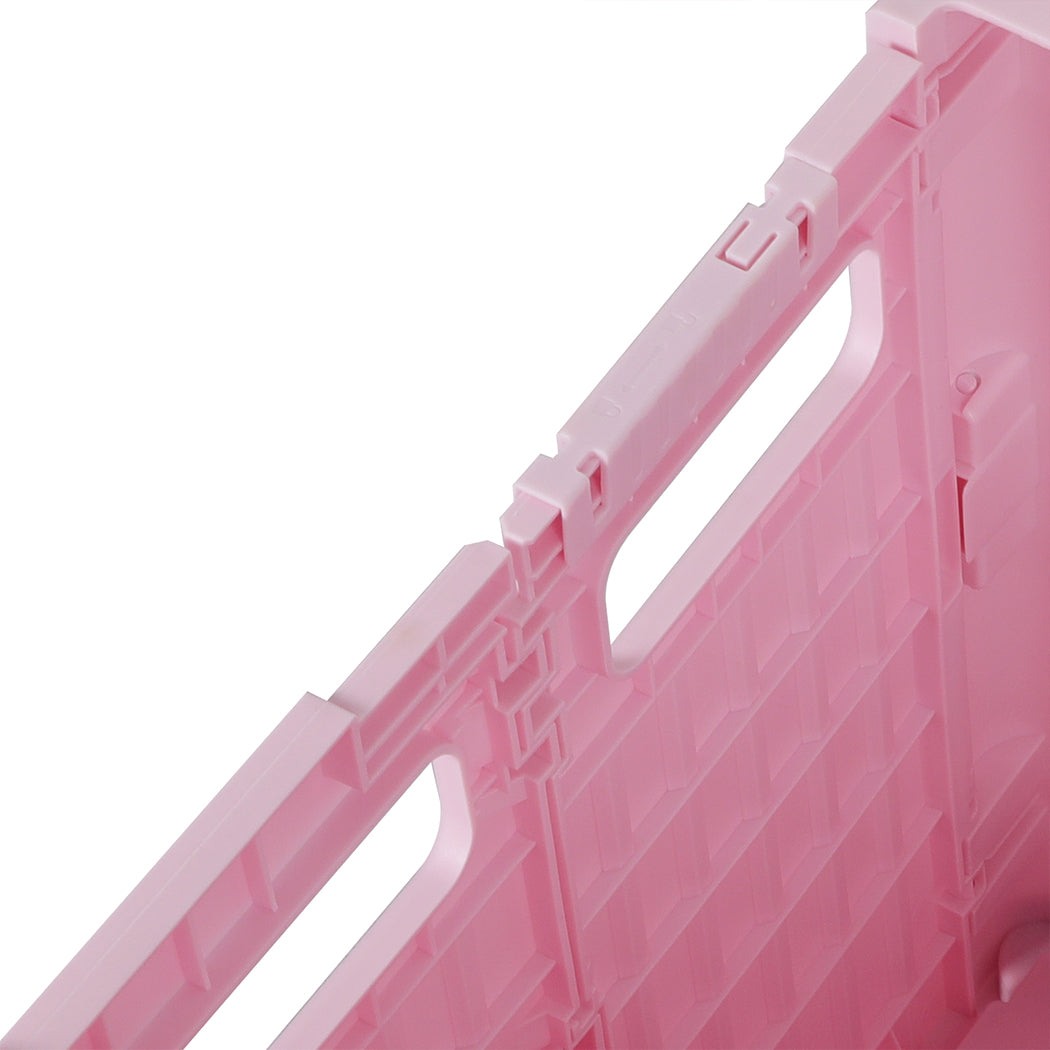 Folding Shopping Trolley Cart Portable Pink-1954802609982410756