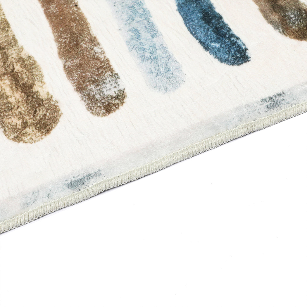 Marlow Floor Rug Short Pile Washable Carpet Soft Plush Non Slip Stripe 160x120-1910112210076700676