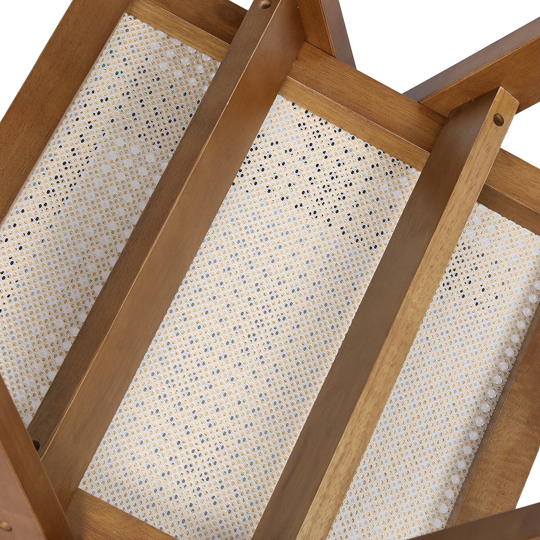 Levede 1x Walnut Wicker Armchair Dining Chair-1954802994130325508