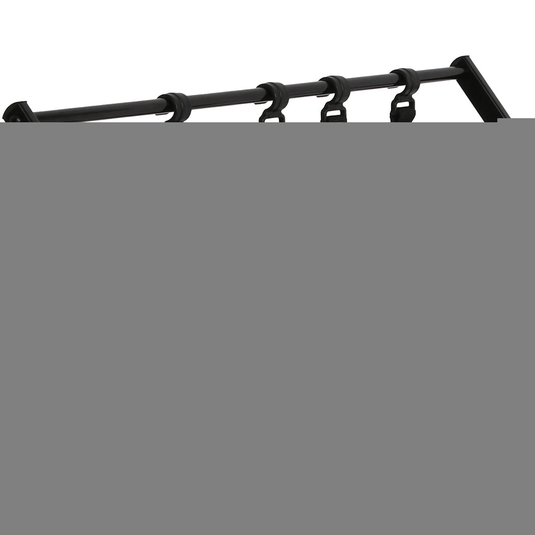 Levede Foldable Camping Storage Shelves 2 Layer with Hooks Black-1954802657151553540