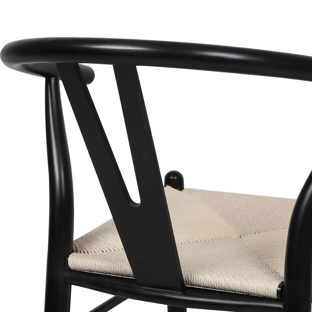 Levede 4x Dining Chairs Wooden Hans Black-1973193556457820164