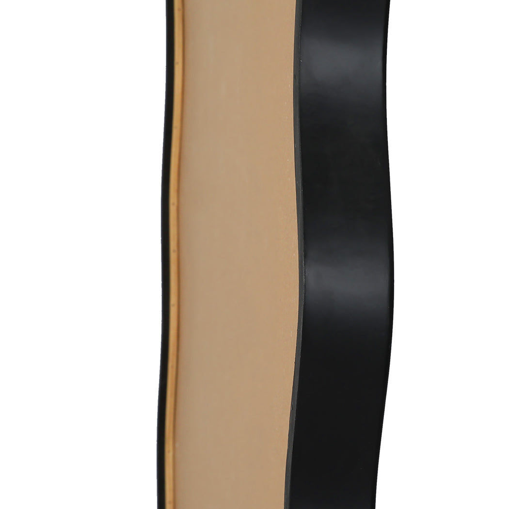 Yezi Full Length Floor Mirror 170cm x 70cm Black Wavy Steel Framed Retangular-1919892939627171844
