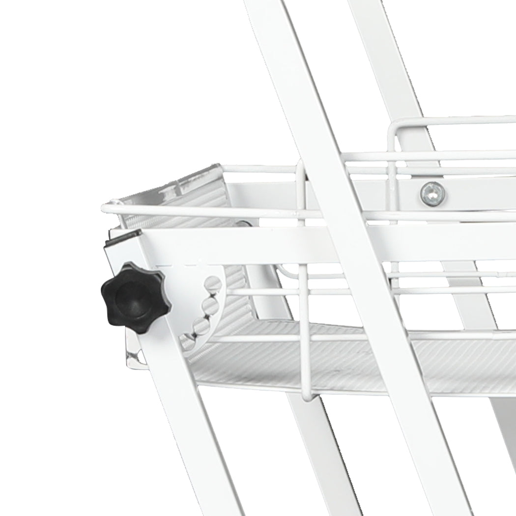 Levede 3 Tier Kitchen Trolley Cart Swivel White Colour-1954802798814171140