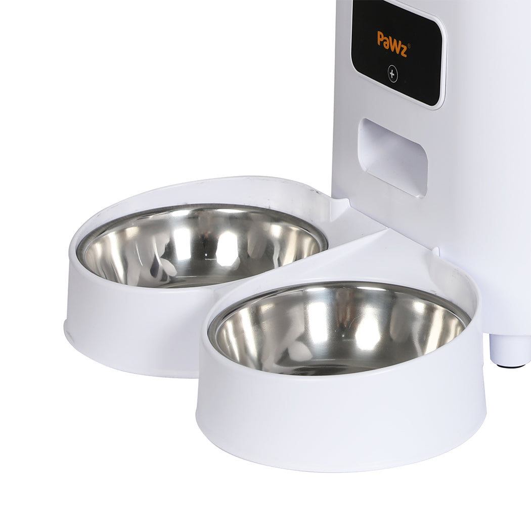 PaWz 5L Automatic Pet Feeder 2 Bowl White-1954802575639449604