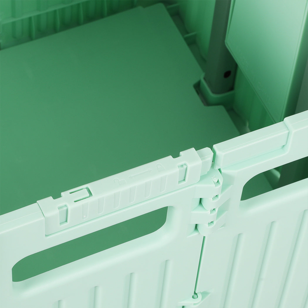 Folding Shopping Trolley Cart Portable Green-1954802609806249988