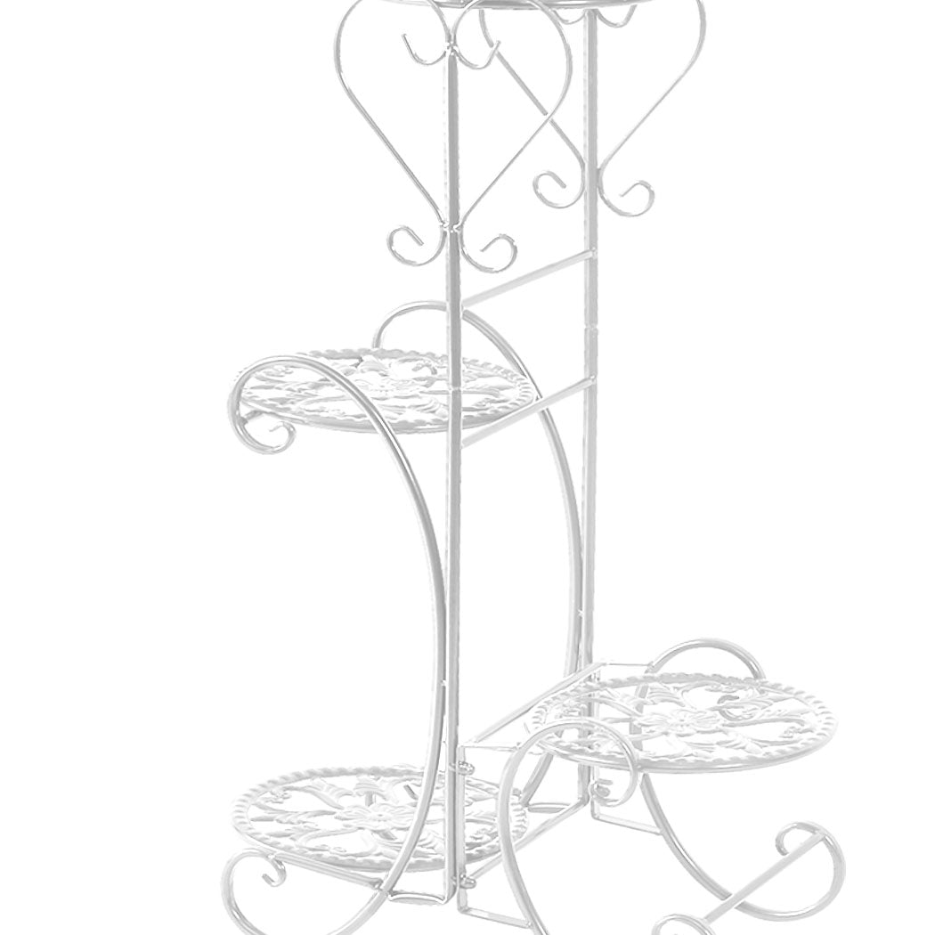 Levede Plant Stand Outdoor Indoor Metal White-1954802662109220868