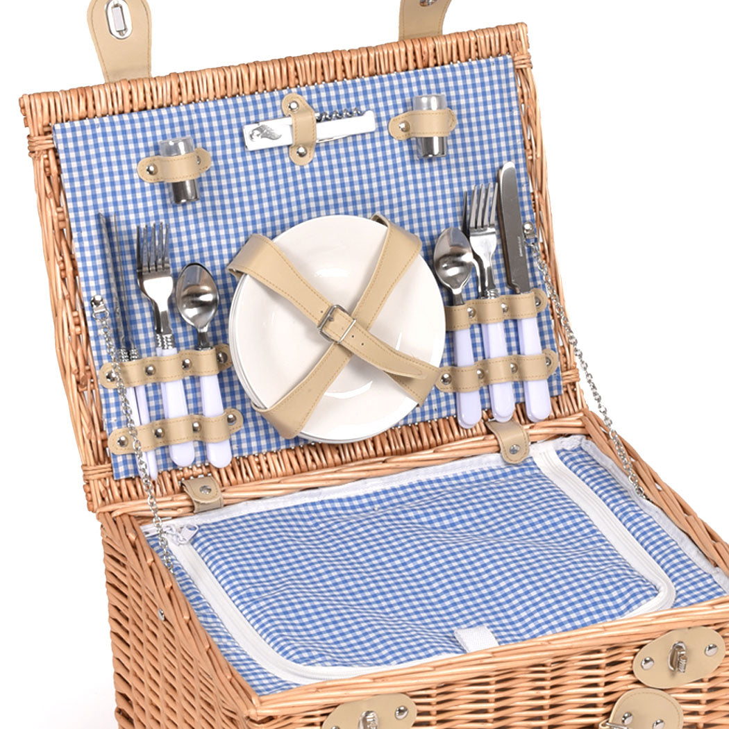 4 Person Picnic Basket Baskets Set Outdoor-1954802336559927300