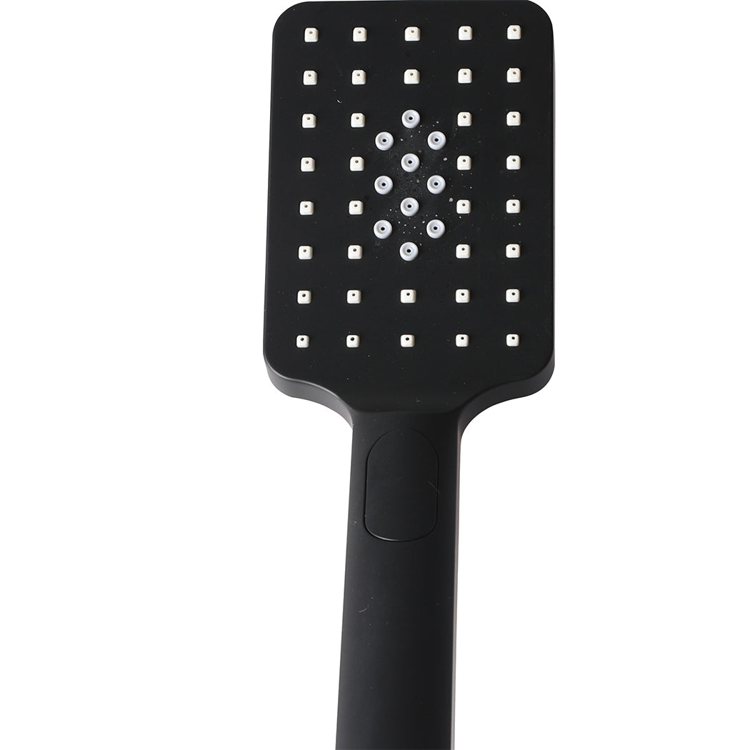 High Pressure Shower Head Set Rain Square Black-1910113120211308548