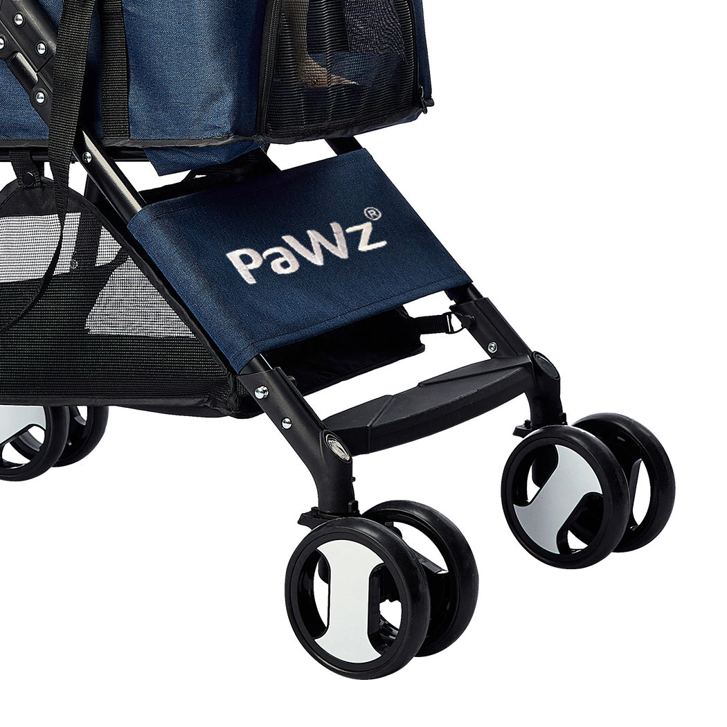 PaWz Large Pet Stroller Dog Cat Carrier Blue-1954802606404669444